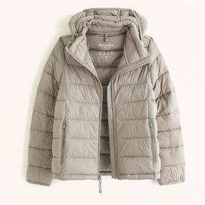 Abercrombie & Fitch Taupe Tan Lightweight Packable Puffer winter coat - sz m